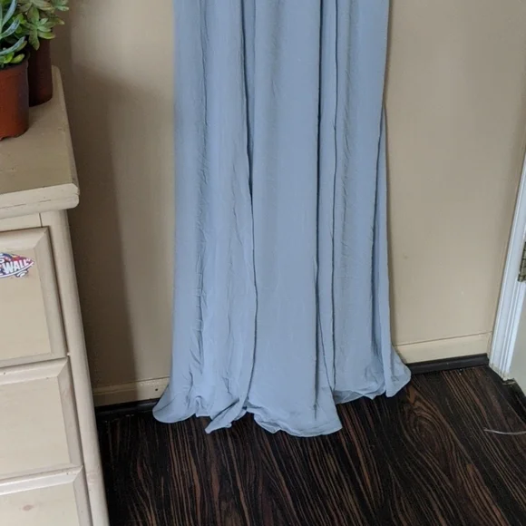 Show Me your MuMu Jenn Maxi Dress Steel Blue Chif - Picture 5 of 6